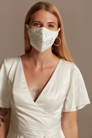 Picture of Crystal Bride Satin Loop Fashion Face Mask